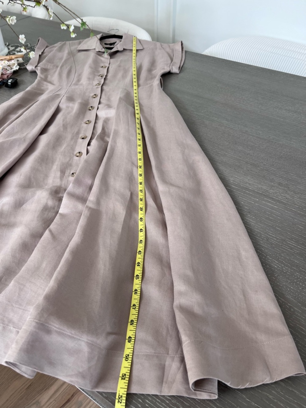Donna Karan Beige Shirt Midi Dress size 8 - Picture 12 of 14